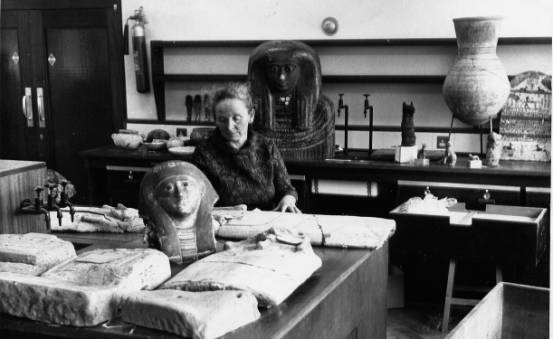 Kate Bosse-Griffiths curating the collection in the chemistry department April 1972
